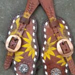 Tooled and painted spur straps